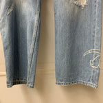 エクストララージ X-LARGE Tom And Jerry ダメージ加工 ワイド デニム パンツ 101241031022 デニム ブルー 201MB-937