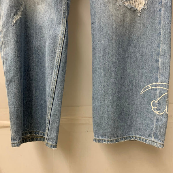 エクストララージ X-LARGE Tom And Jerry ダメージ加工 ワイド デニム パンツ 101241031022 デニム ブルー 201MB-937