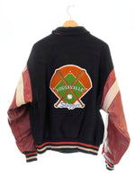 US US古着 80's Louisville Slugger Varsity Jacket ルイスビルスラッガー スタジアムジャケット バーシティージャケット スタジャン 赤 ジャケット レッド Lサイズ 103MT-1443