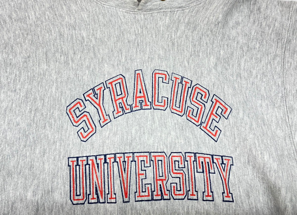 チャンピオン Champion 80's REVERSE WEAVE リバースウィーブ  トリコタグ ヴィンテージ カレッジ SYRACUSE UNIVERSITY 灰色 パーカ プリント グレー XLサイズ 104MT-680