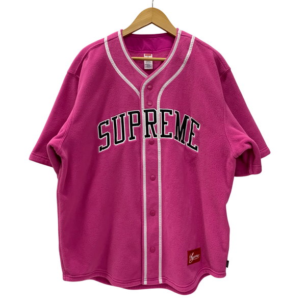 シュプリーム SUPREME FW24 Polartec Baseball Jersey 半袖シャツ ピンク Mサイズ 201MT-4177