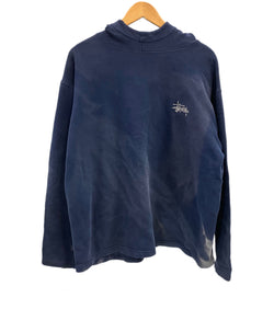 ステューシー STUSSY 80's 80年代 OLD STUSSY オールド 黒タグ  アメリカ製 MADE IN USA ヴィンテージ vintage ナス紺 サンフェード モックネック パーカ ネイビー Mサイズ 101MT-4823
