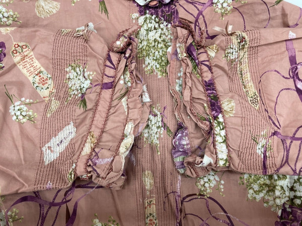 ピンクハウス PINKHOUSE 30周年 30th anniversary 半袖 ロング丈 DRESS ドレス ピコフリル スズラン ブーケ リボン ティアード レトロ アンティーク ロリータ PINK P0117FA01 ワンピース 総柄 ピンク 104LT-223