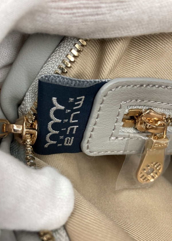 ムータマリンゴルフ muta MARINE golf CONTINUA コンティニュア エシカルレザー 8バッグ ハンドバッグ ショルダーバッグ シリコンワッペン MINIサイズ GRAY 炭 MMSG-221052-GY バッグ レディースバッグ 2way・3wayバッグ ロゴ グレー 104B-38