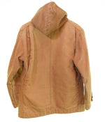 カーハート Carhartt 60's DUCK CHORE COAT ダック チョア コート フード付き デカCボタン ユニオンチケット 裏地ブランケット COVERALL カバーオール 38 ジャケット ブラウン 103MT-3104