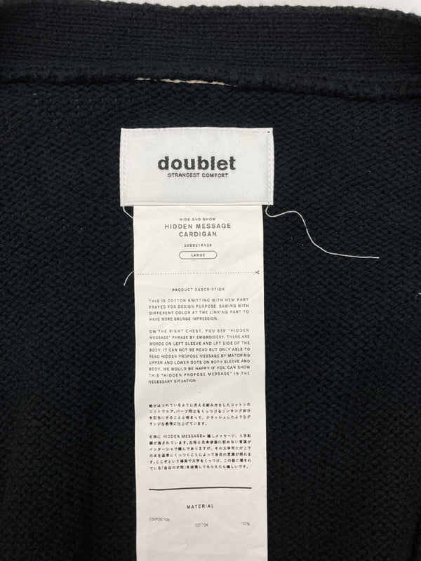 ダブレット doublet 20SS HIDDEN MESSAGE CARDIGAN メッセージ カーディガン ニット オーバーサイズ 黒 20SS21KN29 カーディガン 総柄 ブラック Lサイズ 104MT-1131