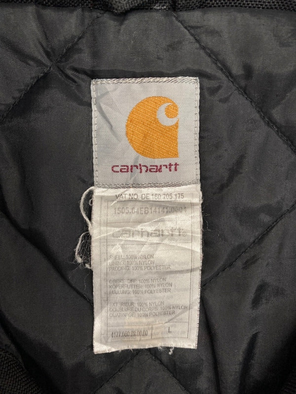 カーハート Carhartt FULL ZIP WORK JACKET フル ジップ ワーク ジャケット 裏地キルティング アウター 黒 ジャケット ロゴ ブラック Lサイズ 104MT-1665