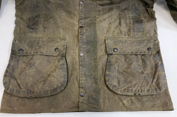 バブアー BARBOUR 90's 90年代 3ワラント NORTHUMBRIA ノーザンブリア ワックス コットン オイルドジャケット ハーフコート VINTAGE ヴィンテージ A400 C42 ジャケット カーキ 101MT-5238