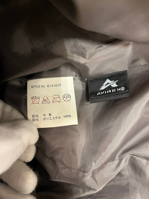 アヴィレックス AVIREX カウハイド 牛革 シングルライダース レザージャケット 6141017 ジャケット グレー Mサイズ 101MT-5116