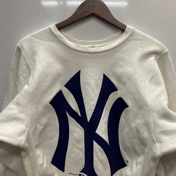 【曜日割引対象外】 チャンピオン Champion 90's USA製 YANKEES 両面プリント スウェット ホワイト Mサイズ 201MT-4651 VB