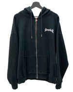 サプライヤー SUPPLIER Boxy Fit Cross Logo Hoodie クロス ロゴ ライトストーン フーディ 黒 パーカ ロゴ ブラック Lサイズ 104MT-2158
