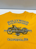 ハーレーダビットソン Harley Davidson 00s 00's ©2004 バイカー モーターサイクル プリント アメリカ製 MADE IN USA Tシャツ イエロー Lサイズ 101MT-3348