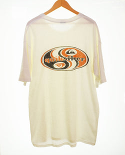 クイックシルバー Quiksilver 90's OVAL LOGO PRINT Tee オーバル ロゴ T MADE IN USA 90年代 90s オールドサーフ オールドスケート XL Tシャツ ホワイト 103MT-2718