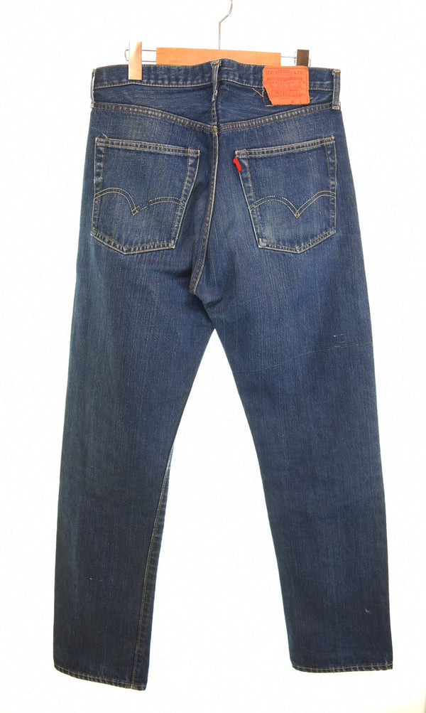リーバイス Levi's 60's 505 BIG E デカ文字 505 濃紺 耳なし SCOVILL ZIP スコビル 60年代 60s ビッグE レインボーステッチ  不均等V ボタン裏 5 ウエストダブル デニム ブルー 103MB-619
