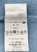 ウィンダンシー WIND AND SEA × Disney ディズニー 100周年 MICKEY MOUSE HOODIE ミッキー フーディー パーカー 青 WDS-C-DSN-23-Q4-01 パーカ プリント ブルー Lサイズ 104MT-1333