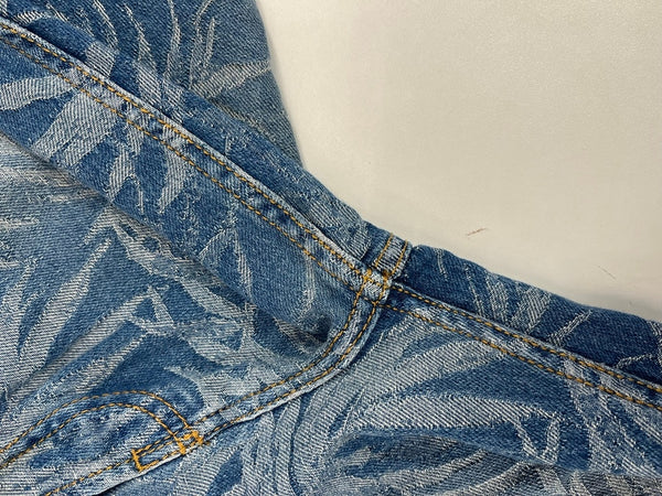 パームエンジェルス PALM ANGELS CLENEGA ツリープリントジーンズ ヤシの木 総柄 刺繍 デニム ブルー サイズ32 101MB-708