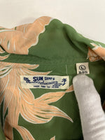 サンサーフ SUN SURF RAYON HAWAIIAN SHIRT “ISLAND PINEAPPLE” レーヨン アロハシャツ 緑 SS28785 長袖シャツ グリーン Lサイズ 101MT-4851