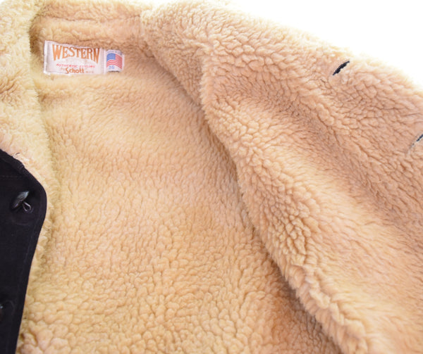 ショット SCHOTT WESTERN ウエスタン ムートン ジャケット ランチジャケット 36 ジャケット ブラック 103MT-3515