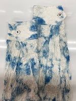 フェンチェンワン Feng Chen Wang TRUCKER JACKET トラッカー ジャケット タイダイ ストレッチ ボタン アウター 白 青 FUS17JK23 ジャケット 総柄 ホワイト Mサイズ 104MT-2105