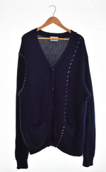 クオン KUON マルチパターンカーディガン  ハンドステッチ 142KNO12900 カーディガン ネイビー 3Lサイズ 103MT-2688