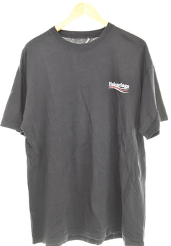バレンシアガ BALENCIAGA  キャンペーンロゴ 半袖Tシャツ TS98 570803 TAV44 1000 Tシャツ ブラック Lサイズ 103MT-3299