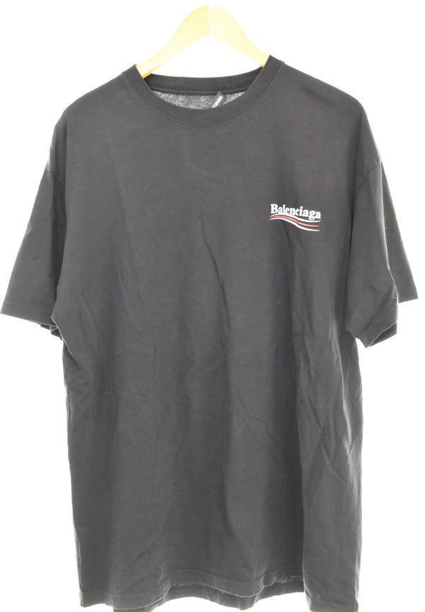 バレンシアガ BALENCIAGA  キャンペーンロゴ 半袖Tシャツ TS98 570803 TAV44 1000 Tシャツ ブラック Lサイズ 103MT-3299