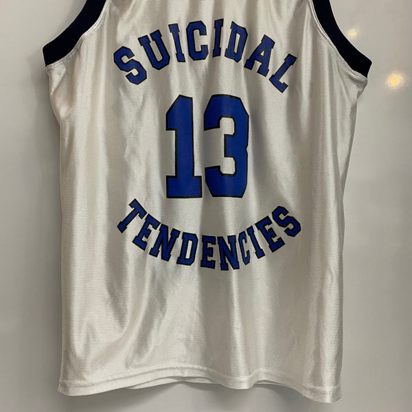 【曜日割引対象外】 ヴィンテージ vintage 90's Suicidal Tendencies バスケットジャージ ゲームシャツ USA製 ノースリーブ ホワイト Mサイズ 201MT-4409 VB