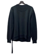 ディーゼル DIESEL K-RUSHIS SWEATER スウェット切替 セーター ニット ハトメ 長袖 黒 セーター 無地 ブラック Mサイズ 104MT-1603