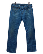 ダブルアールエル RRL DENIM PANTS デニム パンツ ボタンフライ ジーパン ジーンズ USA製 Ralph Lauren インディゴ 青 ロゴ デニム ブルー 29/34 104MB-237