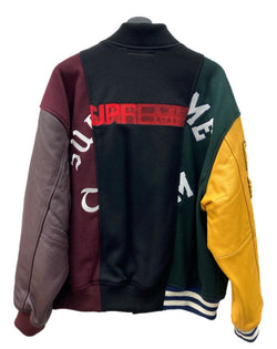 シュプリーム SUPREME × MM6 Maison Margiela メゾンマルジェラ Split Varsity Jacket スプリット バーシティ ジャケット ジャケット 刺繍 マルチカラー Lサイズ 104MT-1940