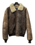 ショット SCHOTT B-6 SHEEPSKIN JACKET シープスキン ジャケット フライト ボア ジップアップ アウター 茶 サイズ 38 ジャケット 無地 ブラウン 104MT-1714
