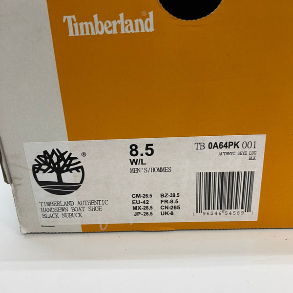 ティンバーランド Timberland AUTHENTIC 3 EYE LUG モカシン TB-0A64PK-001 メンズ靴 ローファー ブラック 26.5cmサイズ 201-shoes1255