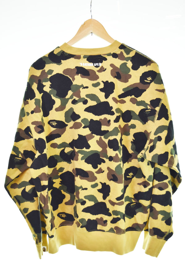 アベイシングエイプ A BATHING APE  1st カモ ジャカード カレッジ リラックスフィット クルーネックスウェット 001SWL301307M スウェット マルチカラー Mサイズ 103MT-2983