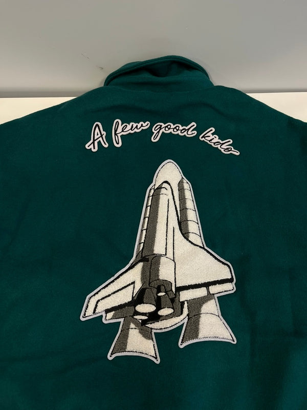 ア フュー グッド キッズ A FEW GOOD KIDS A'GEM/9 × .kom ROCKET COLLEGE JACKET ロケットカレッジ スタジアムジャンパー スタジャン  XL ジャケット グリーン LLサイズ 101MT-5070