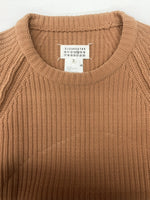 メゾンマルジェラ Maison Margiela 18AW Lowgage Nylon Cable Knit ローゲージ ナイロン ケーブル ニット クルーネック 厚手 薄茶 S50GP0101 S16379 セーター 無地 ベージュ Lサイズ 104MT-2208