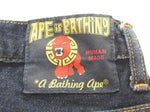 アベイシングエイプ A BATHING APE デニムハーフパンツ ペンキ加工 針シンチバック 股リベット 001DS0301003X ハーフパンツ ネイビー Mサイズ 103MB-538