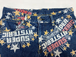 ヒステリックグラマー HYSTERIC GLAMOUR 初期タグ KINKY JEANS ストレートデニム STRAIGHT DENIM ロゴプリント スター 星 Y2K 平成 日本製 インディゴ 2AP-0752 デニム 総柄 ネイビー Mサイズ 104LB-50