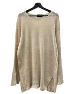 ダブルアールエル RRL 90s Plain Solid LINEN SWEATER リネン セーター ニット 薄手 三ツ星タグ Ralph Lauren 薄茶 セーター 無地 ベージュ Mサイズ 104MT-2296