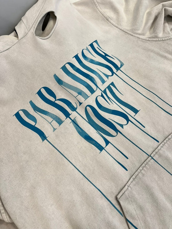 アルケミスト Alchemist PARADISE LOST パラダイスロスト ダメージ加工 フーディ 白 ロゴ パーカ ホワイト Mサイズ 101MT-4502