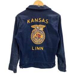 ヴィンテージ vintage 60's 60年代 FFAジャケット ファーマーズジャケット KANSAS LINN TALON ZIP 刺繍 - ジャケット ネイビー 101MT-4176
