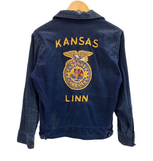 ヴィンテージ vintage 60's 60年代 FFAジャケット ファーマーズジャケット KANSAS LINN TALON ZIP 刺繍 - ジャケット ネイビー 101MT-4176