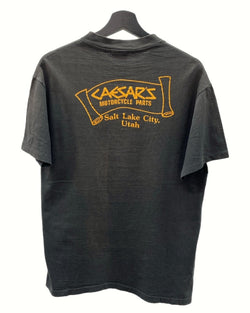 ヴィンテージ vintage 70s 80s Harley Davidson ハーレー ダビッドソン S/S TEE 半袖 Tシャツ Hanes モーターサイクル 黒 L 42-44 Tシャツ プリント ブラック 104MT-1187