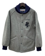 アベイシングエイプ A BATHING APE × EBBETS FIELD FLANNELS エベッツ フィールド フランネルズ ウール スタジャン 灰 6863-141-019 ジャケット 刺繍 グレー Mサイズ 104MT-2153