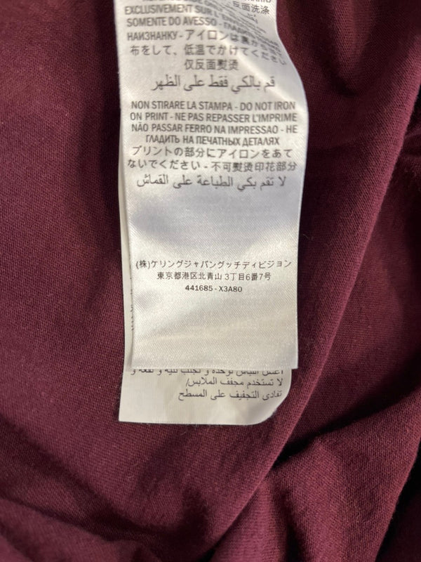 グッチ GUCCI トーナルロゴ ロゴプリント クルーネック 半袖カットソー ボルドーカラー 441685 Tシャツ ワインレッド Mサイズ 101MT-4839