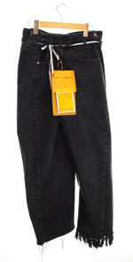 メゾン エウレカ MAISON EUREKA VINTAGE REWORK BIGGY PANTS ヴィンテージ リワーク バギー パンツ BLACK DENIM ブラックデニム 変形 デニム パンツ ラップ 17 デニム ブラック Sサイズ 103LB-3