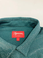 シュプリーム SUPREME Lurex S/S Shirt Green  ルレックス S/Sシャツ ロゴ刺繍 ラメ 半袖シャツ グリーン Lサイズ 101MT-2713