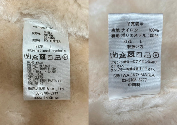 ワコマリア WACKO MARIA 21AW BOA COACH JACKET ボア コーチ ジャケット 天国東京 ボタン アウター 黒 ジャケット プリント ブラック Lサイズ 104MT-2212