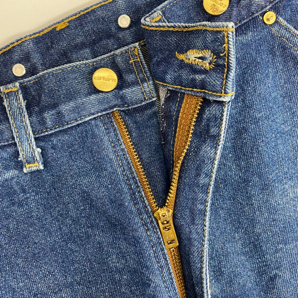 【曜日割引対象外】 カーハート Carhartt ダブルニー ペインターパンツ サスペンダーボタン付き デニム ブルー 34×32サイズ 201MB-974 VB