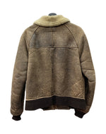 アビレックス AVIREX B-6 FLIGHT JACKET フライト ジャケット ムートン ボア ボンバー ジップアップ 軍用 アウター 茶 サイズ 34 ジャケット 無地 ブラウン 104MT-1810