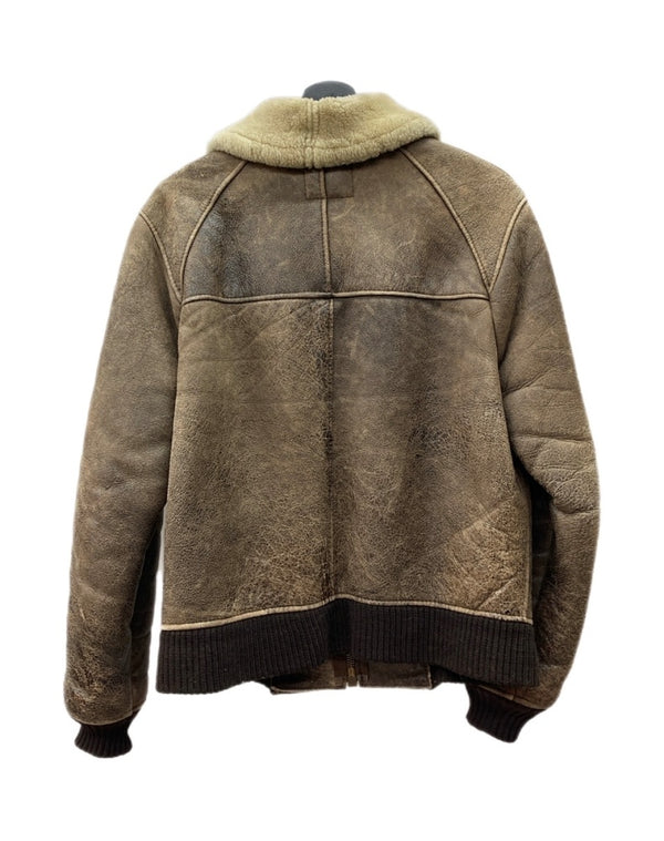 アビレックス AVIREX B-6 FLIGHT JACKET フライト ジャケット ムートン ボア ボンバー ジップアップ 軍用 アウター 茶 サイズ 34 ジャケット 無地 ブラウン 104MT-1810